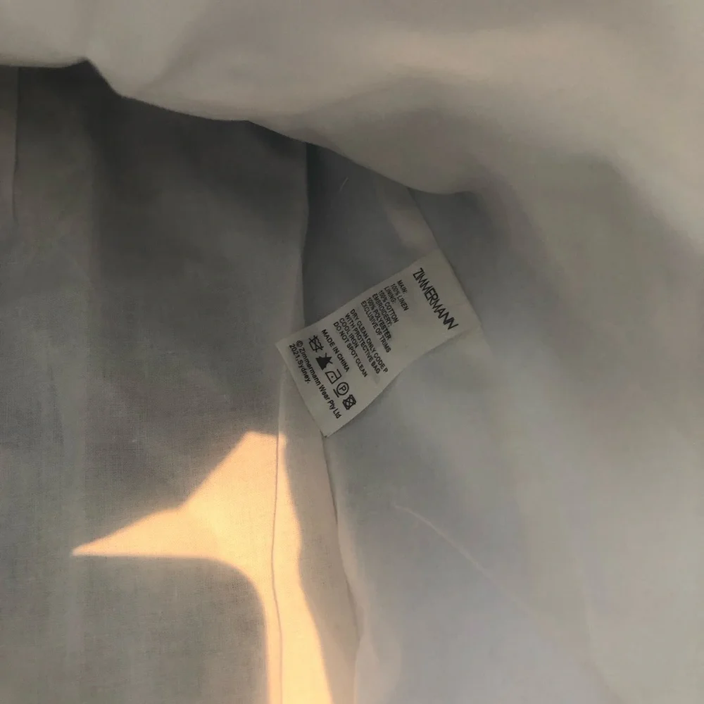 Zimmermann White Shorts with Blue Floral Scallop Hem - Picture 5 of 8